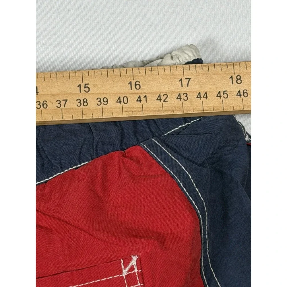 American Eagle Outfitters Shorts Mens XL Red Colorblock Swim Trunks Mesh Lined